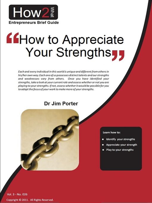 Titeldetails für How to Appreciate Your Strengths nach Dr Jim Porter - Warteliste